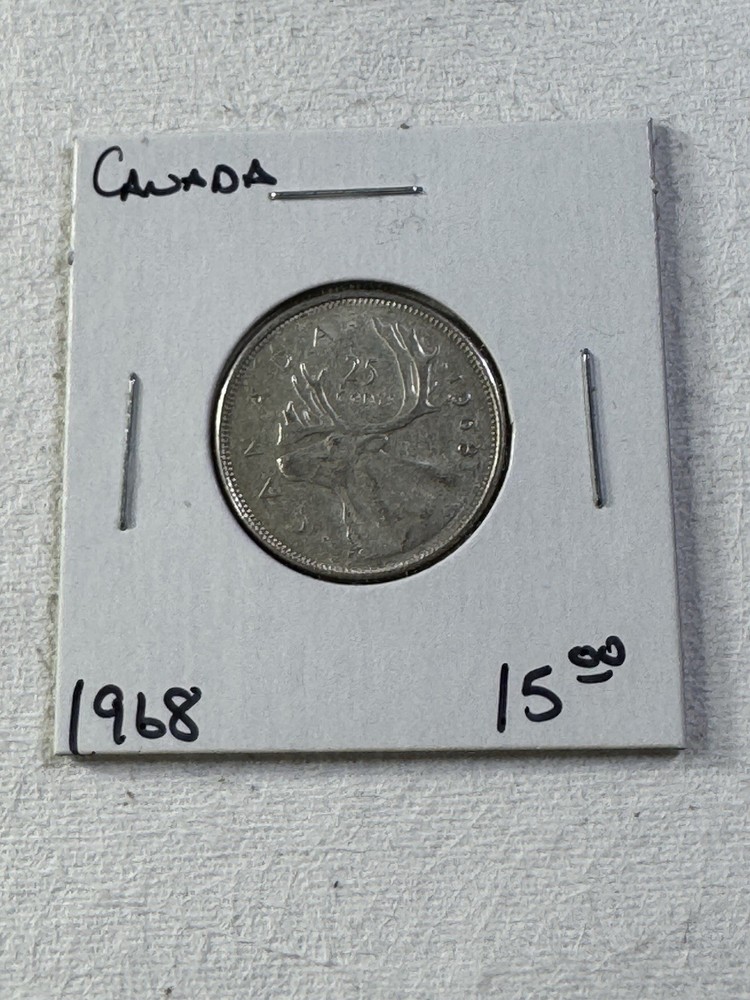 1968 Canada 25 Cents Silver Coin