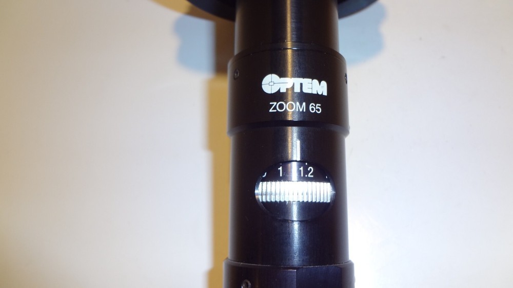 OPTEM ZOOM 65 VIDEO MICROSCOPE SYSTEM COMPLETE WITH SCOPE STAND ADAPTOR