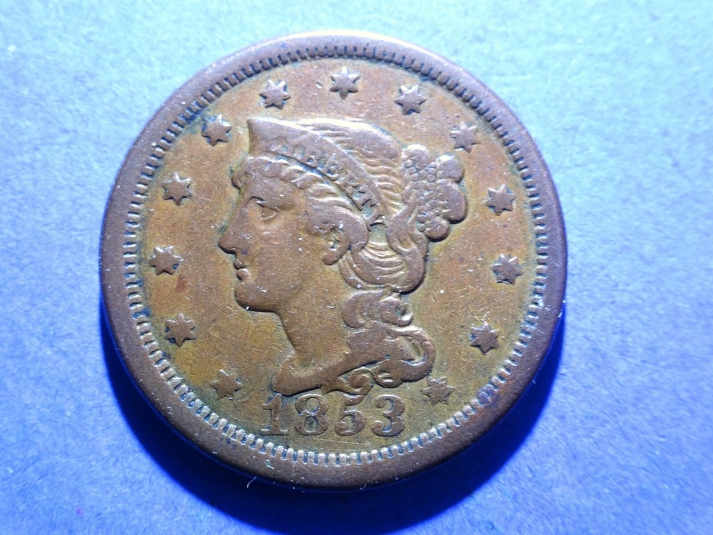 1853 Large Cent  VF
