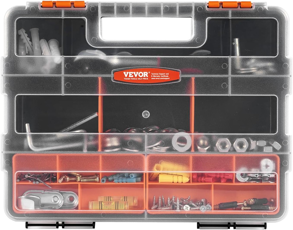 3-Pack Small Parts Organizer, 21 Compartments Tools Organizer Box with Removable