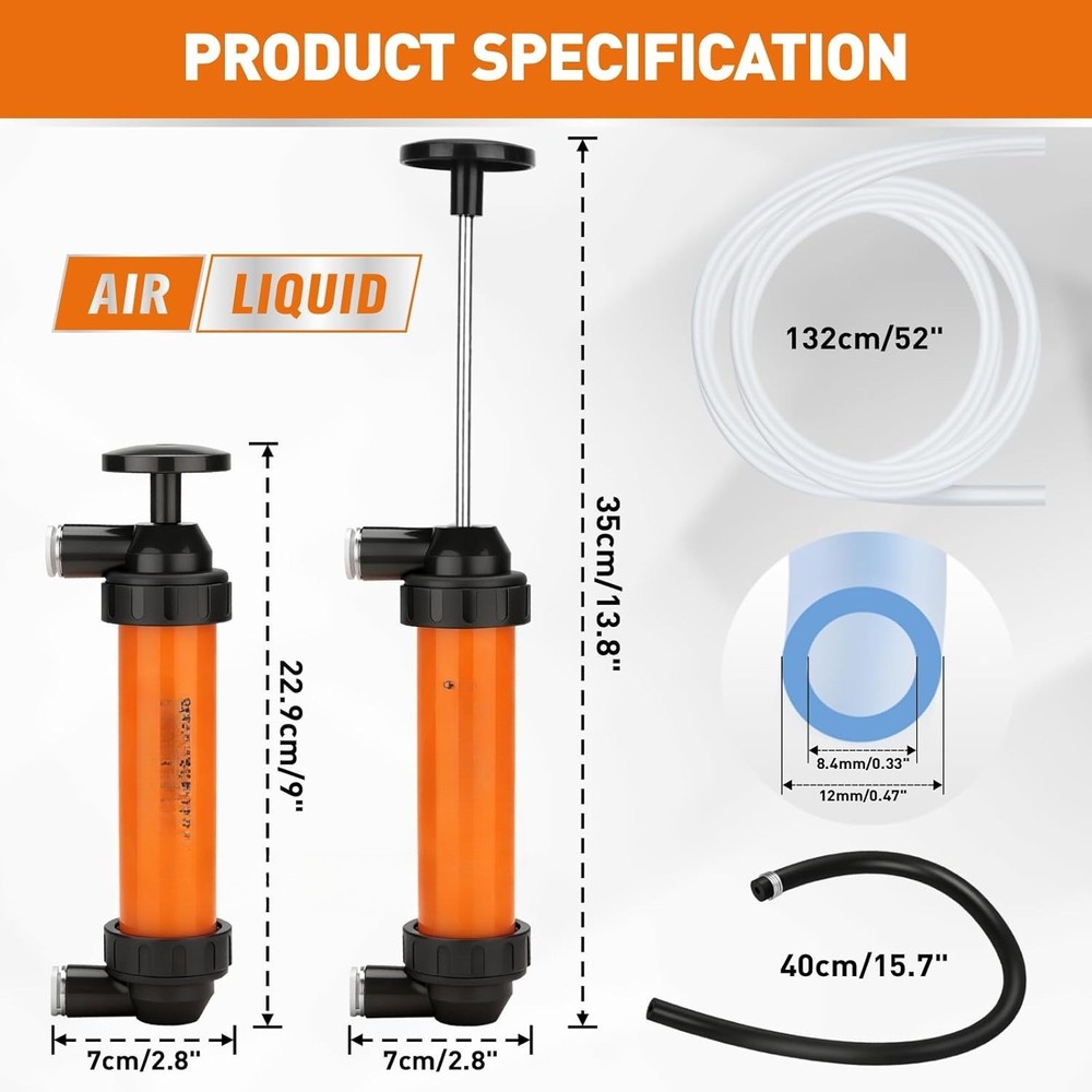 Multi-Function Siphon Transfer Pump Kit Manual Fuel Pump Adapter