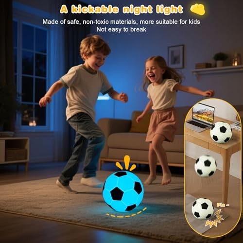 Soccer Silicone Night Light，Rechargeable Small Lamp Dimmable with Soft
