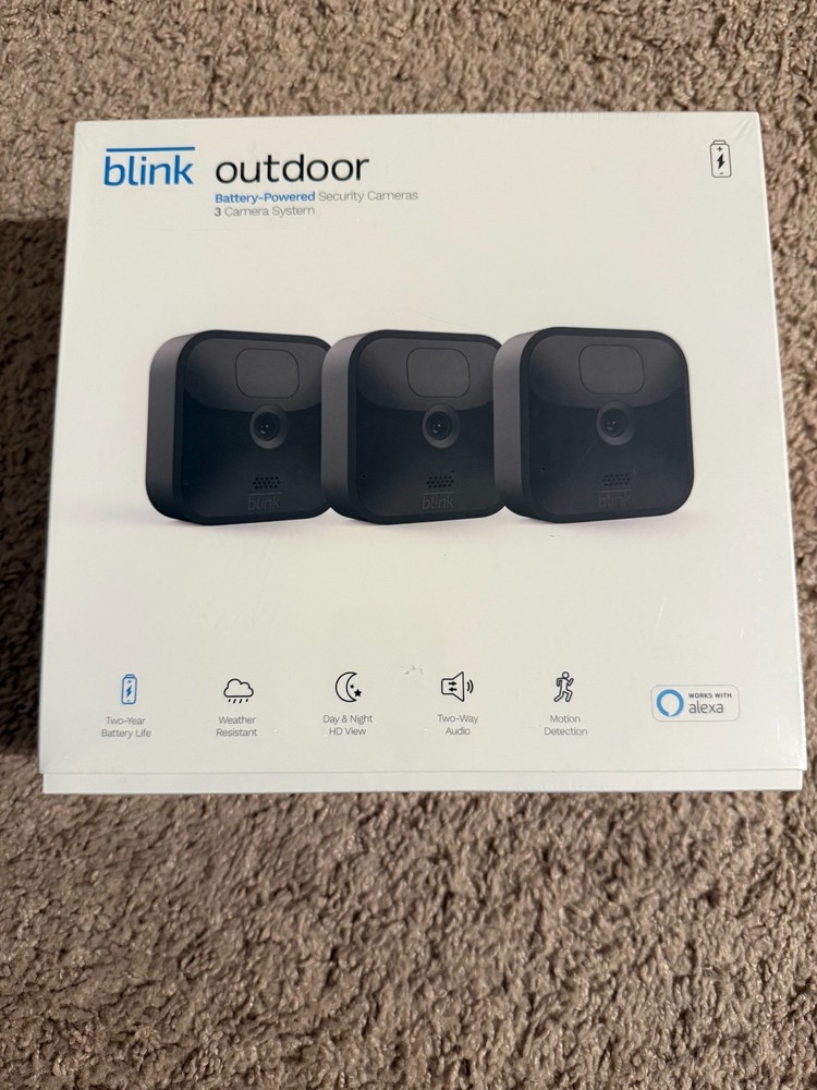 Blink Outdoor Battery-Powered Wireless Security Camera 3rd Gen 3-Pack New Sealed