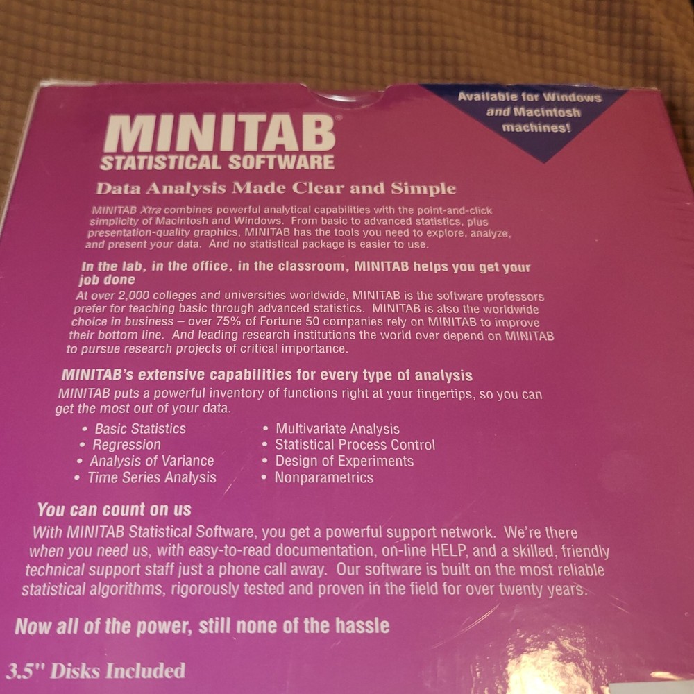 MINITAB Statistical Software Release 10Xtra for Macintosh & Power Macintosh NEW!