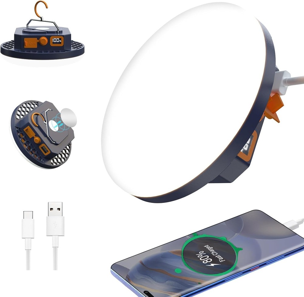 LED Flashlight & Camping Lantern Combo - Power Display & Emergency Light