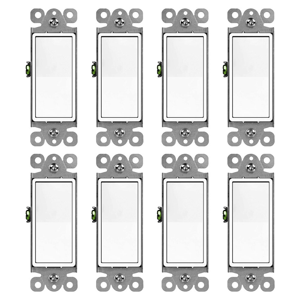Home Decorator Rocker In Wall Paddle Switch Replacement 15A Single Pole 8 Packs