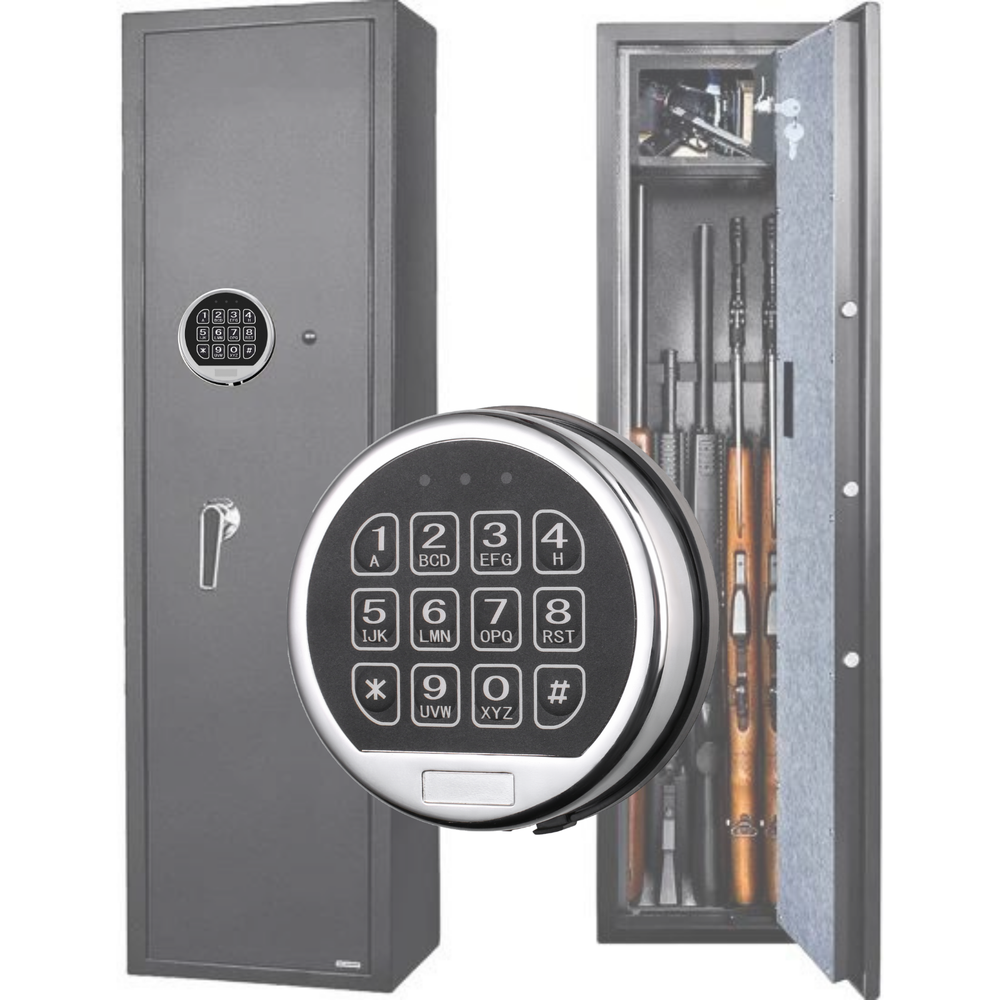 Safe Lock Replacement Swing Bolt Chrome Finish Digital Keypad 2 User Code Lock