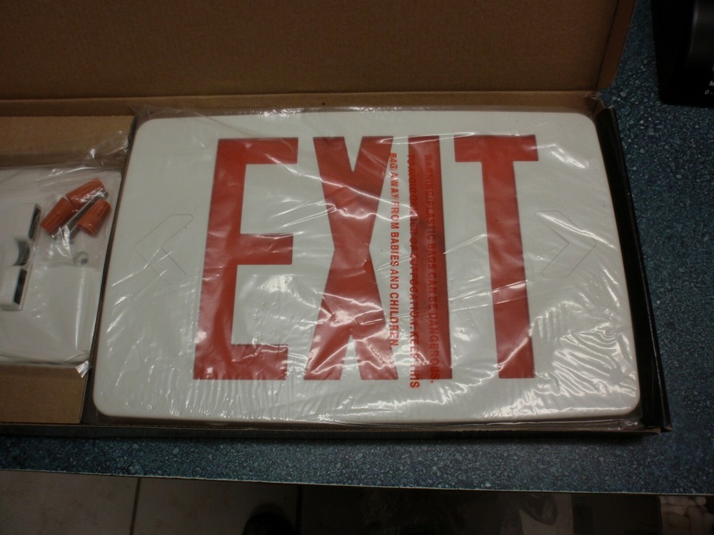 THIN LED Exit Sign With Battery Backup - FAST SHIPPING!