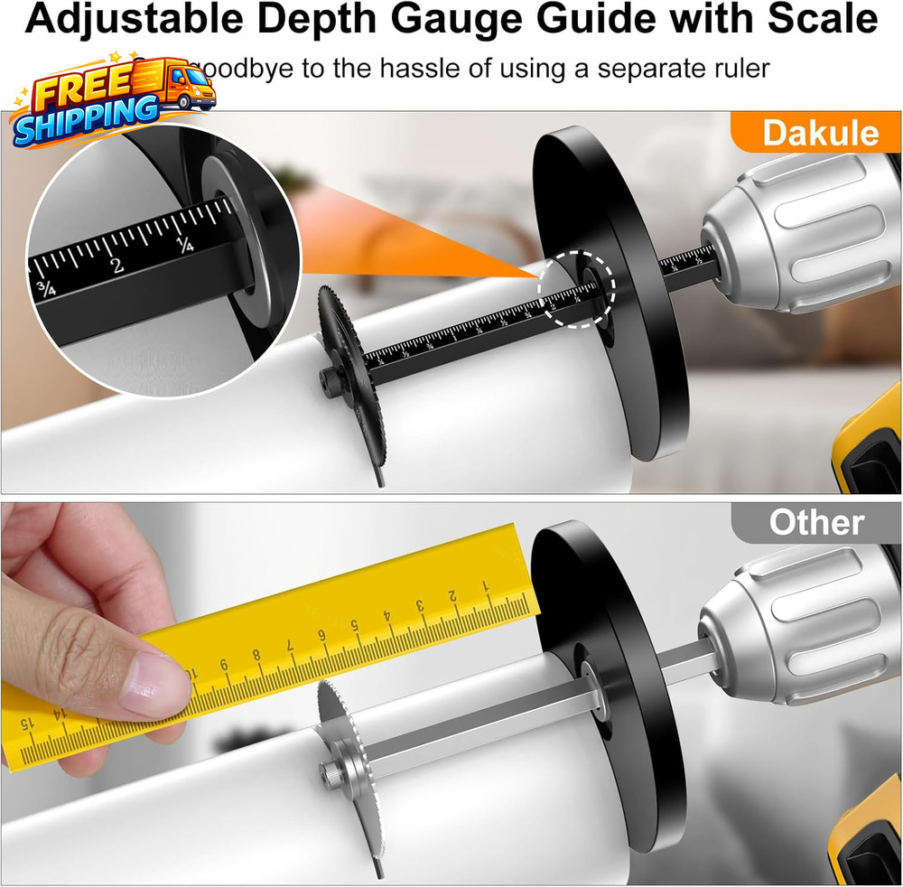 Inside Pipe Cutter for PVC Pipe, Cutter Tool Set with Scale - Adjustable Depth G