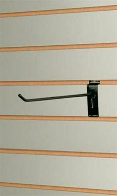 100 Pack - Peg Hook for Slatwall in Black 8 Inch