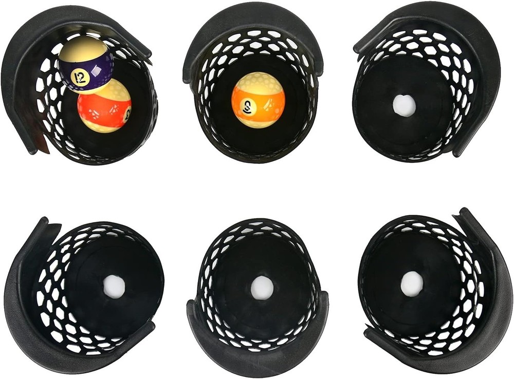 6-Pack Replacement Plastic Web Pockets for Standard Pool Tables - Easy Install