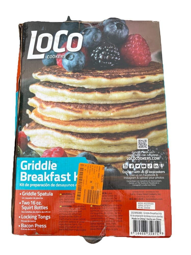 LOCO Griddle Breakfast Cooking Accessory Kit Dirty
