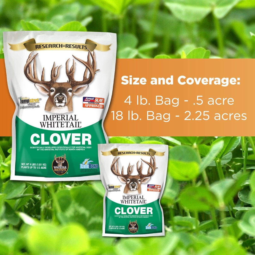 Whitetail Institute Imperial Clover Deer Food Plot Seed for Spring or Fall Pl...