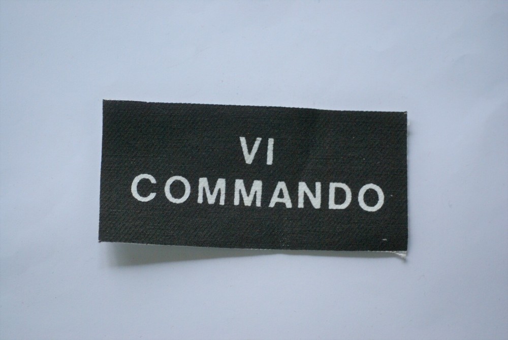 British Army VI Commando printed shoulder title