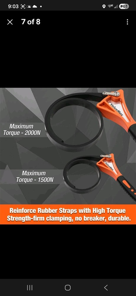 ValueMax 2-piece Strap Oil Wrench Set Adjustable Max Diameter 4"&6"