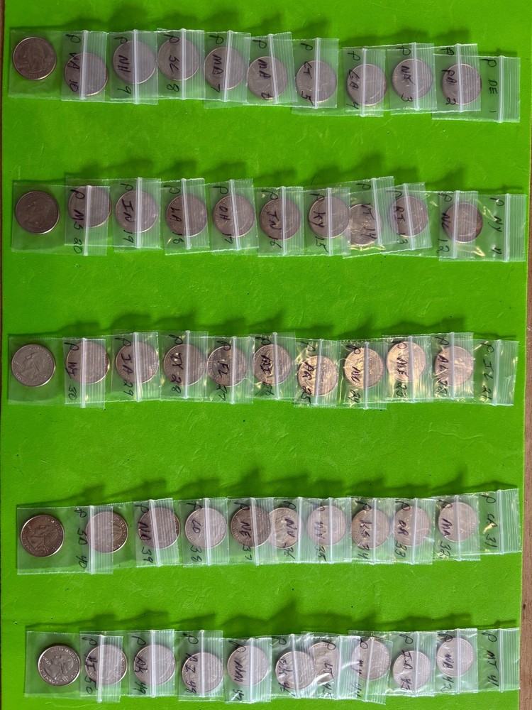 COMPLETE 100 Uncirculated State Quarters Set - D & P Mints, 1999-2008