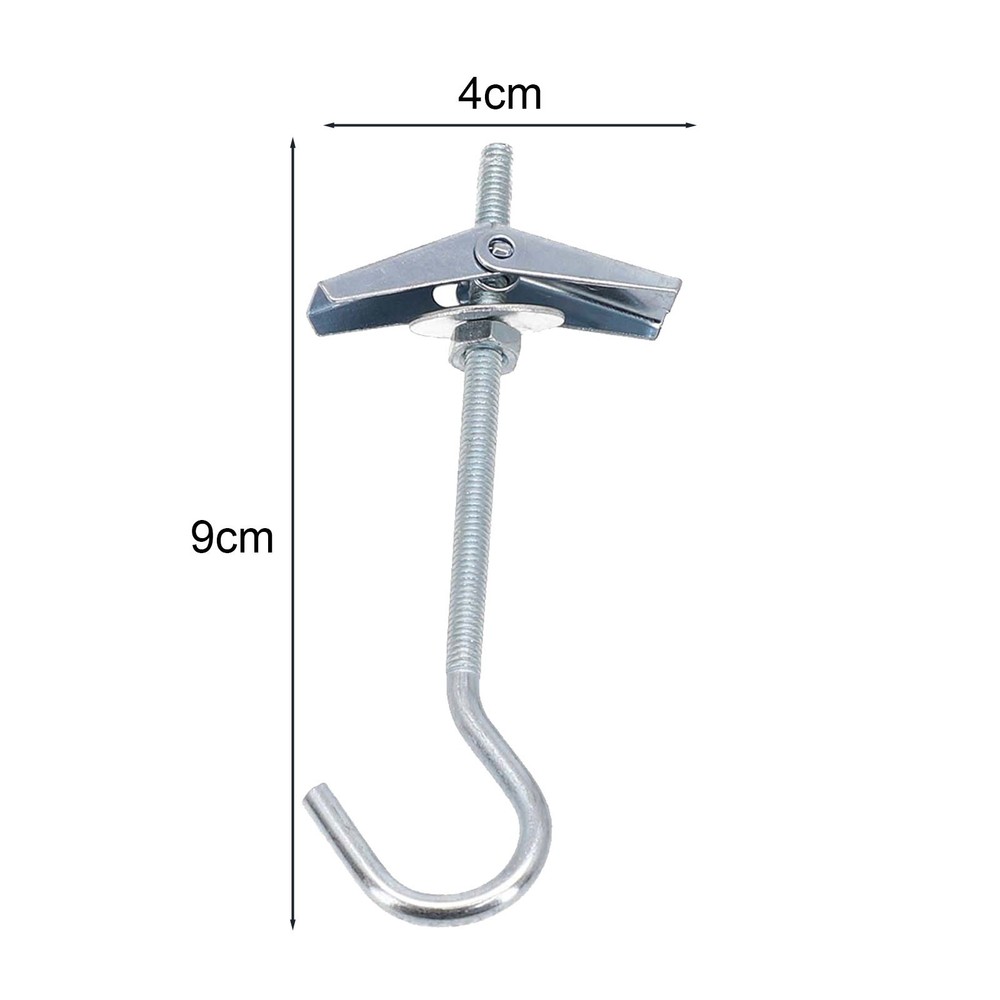 Ceiling Hook 2Pcs 90mm Finish Galvanized Steel Hangers Kit Organization