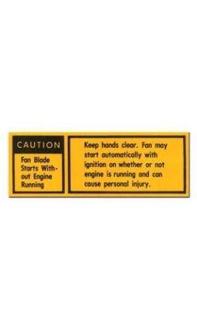 1979-1980 Corvette Decal Fan Caution