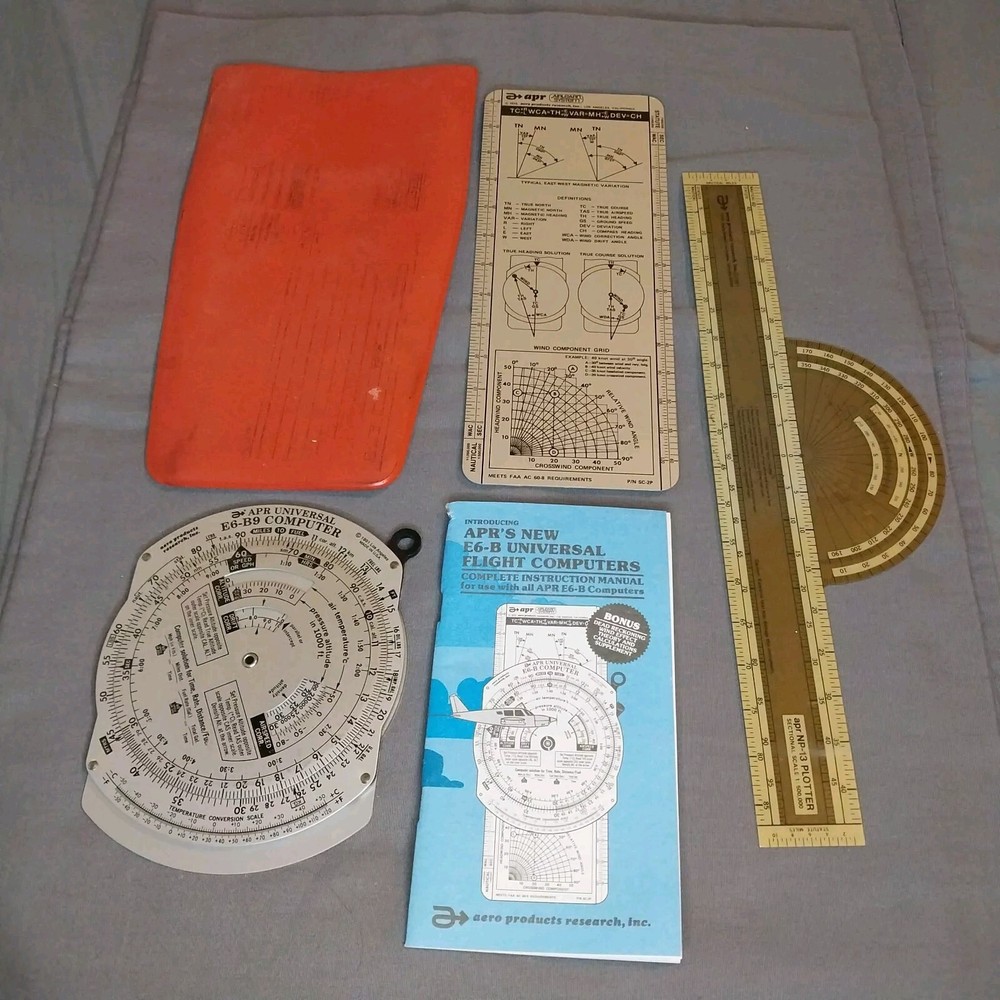 APR E6-B9 Flight Computer AERO Products Research & NP-13 Plotter Ruler Flying