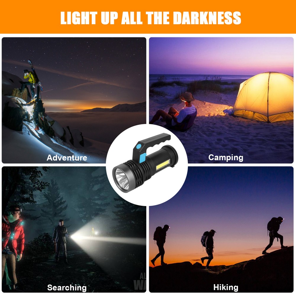 Super Bright LED Searchlight Portable Rechargeable Spotlight Handheld Flashlight
