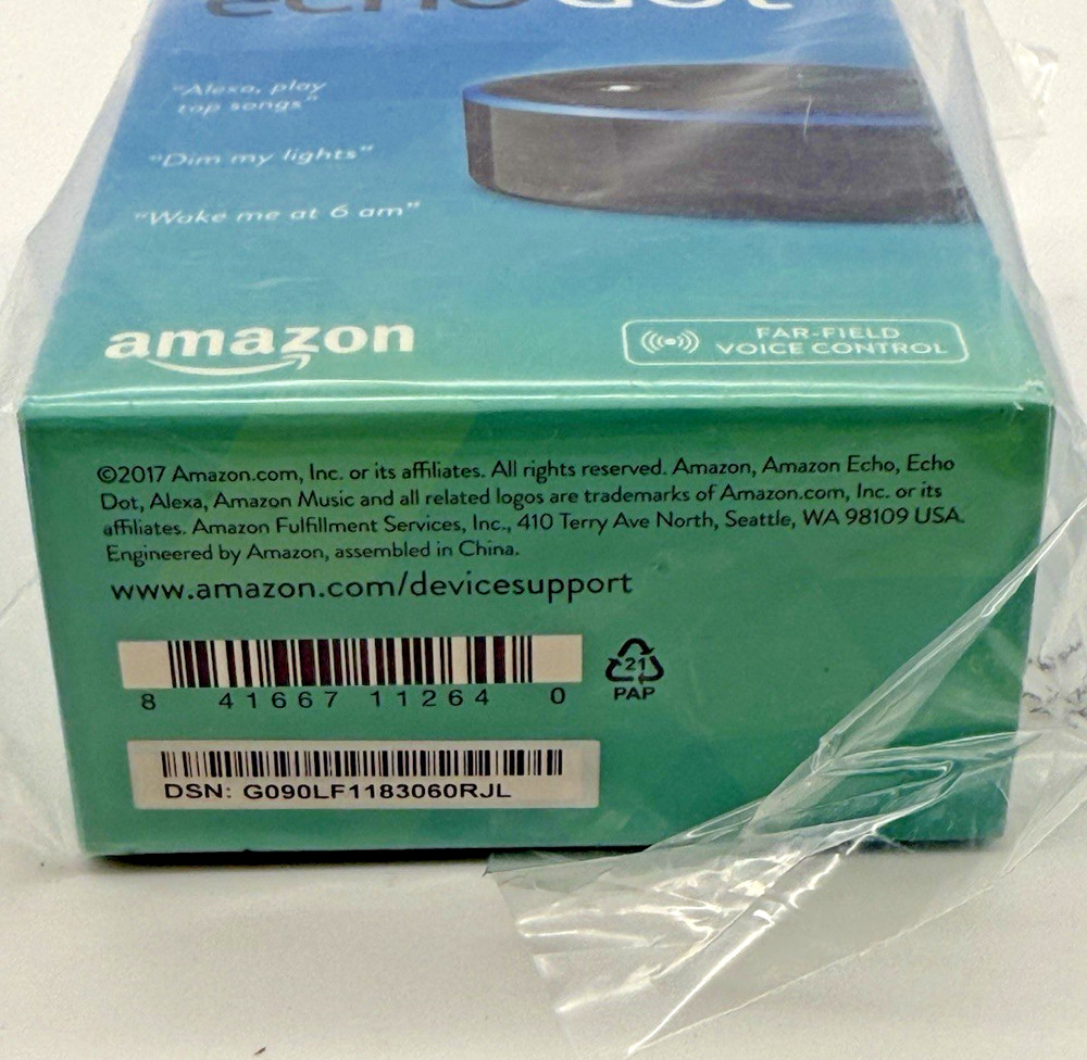 Amazon Echo Dot 2nd Generation Smart Speaker - Black (RS03QR)