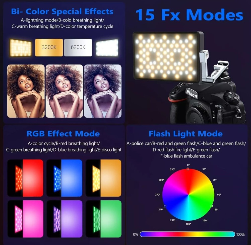 Waffle LED Video Light for Photo Studio Shooting