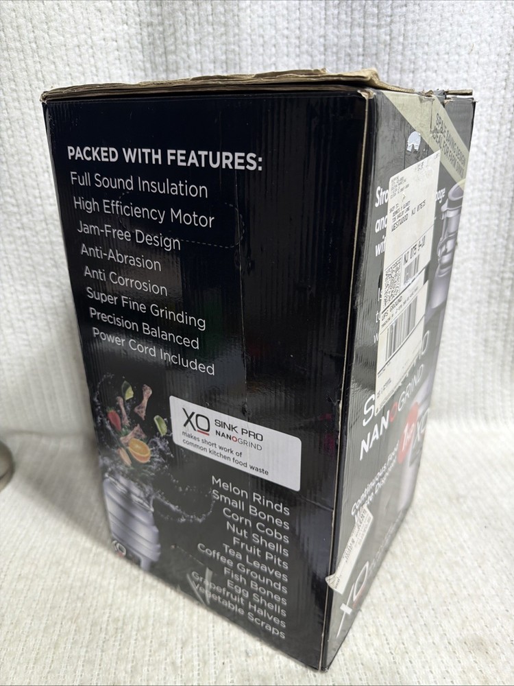 XO Sink Pro Nanogrind 1 HP Batch Feed Disposer Model XOD1PRO Open Box New