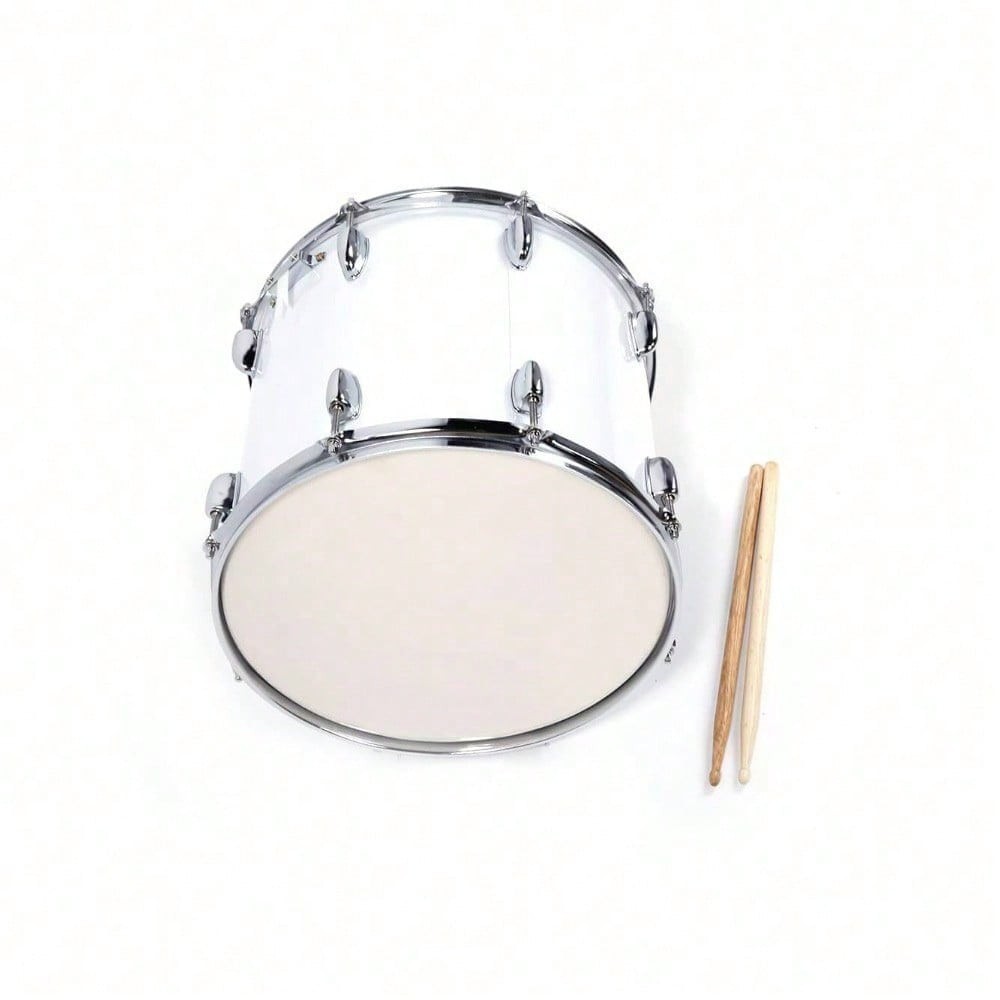 14 X10 Inches Marching Drum Drumsticks Key Strap White