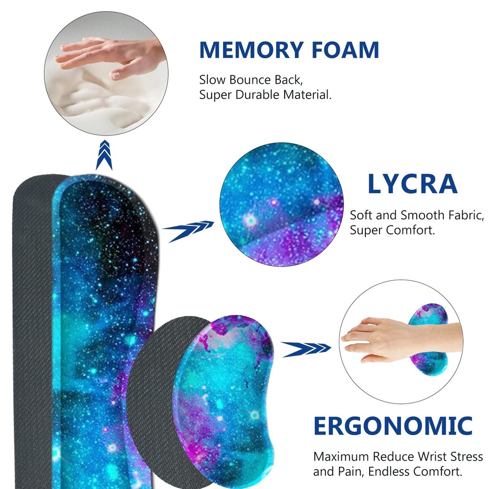 AIMSA Large Gaming Mouse Pad Set, Keyboard Wrist Rest Support Mouse Pad, Ergo...