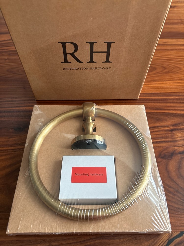 RH Lugarno Towel Ring – Solid Brass, Gold Finish