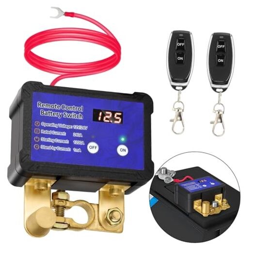 Kill Switch with Voltage Display Remote Battery Disconnect 12V/24V 240A