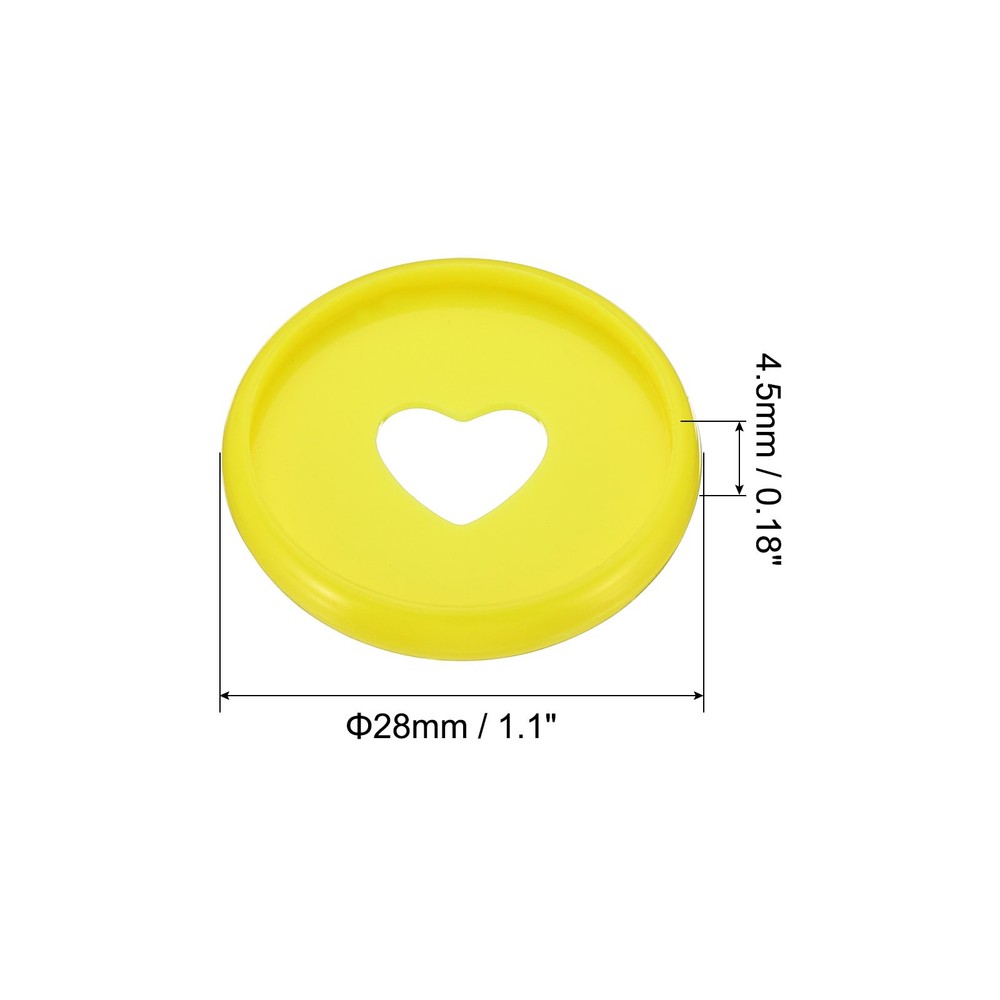 28mm Book Binding Discs 22pcs Discbound Expansion Discs Heart, Yellow