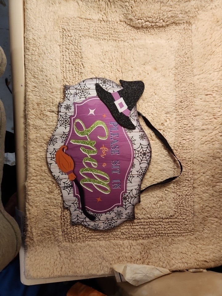 Halloween Hanging Witch Spell Sign