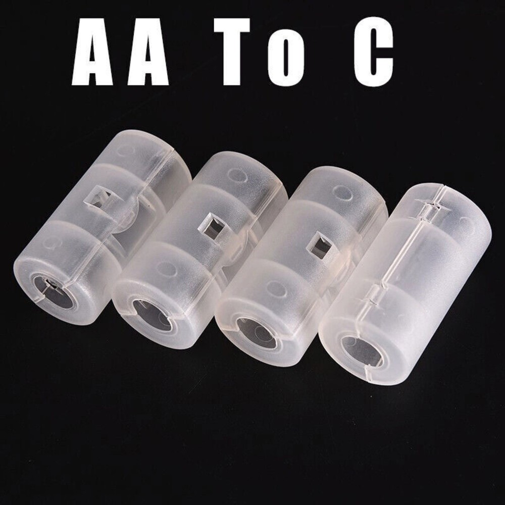 AA To C Size Battery Converter Adapto/Adapter Case Holder Storage Plastic Box
