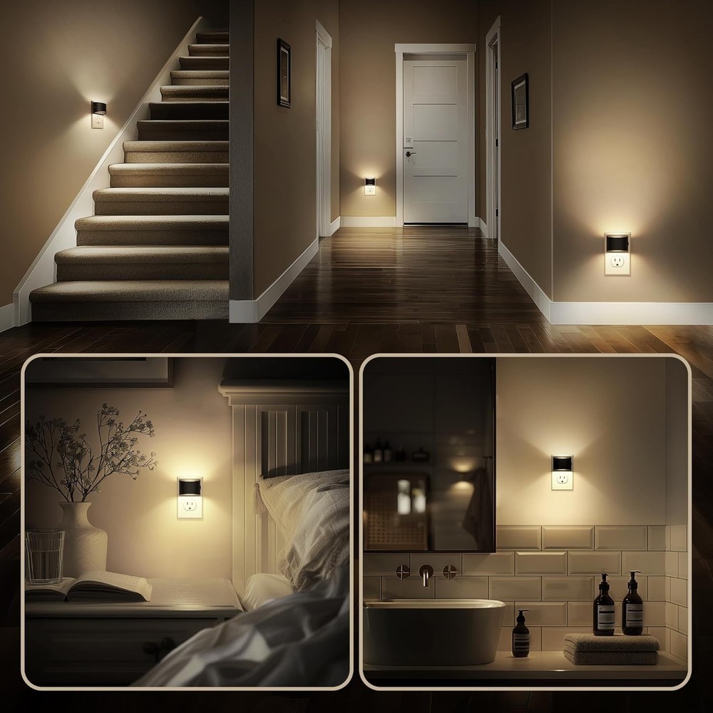 DORESshop LED Night Light[2 Pack], Night Lights Plug into Wall, 3 Level Brightne
