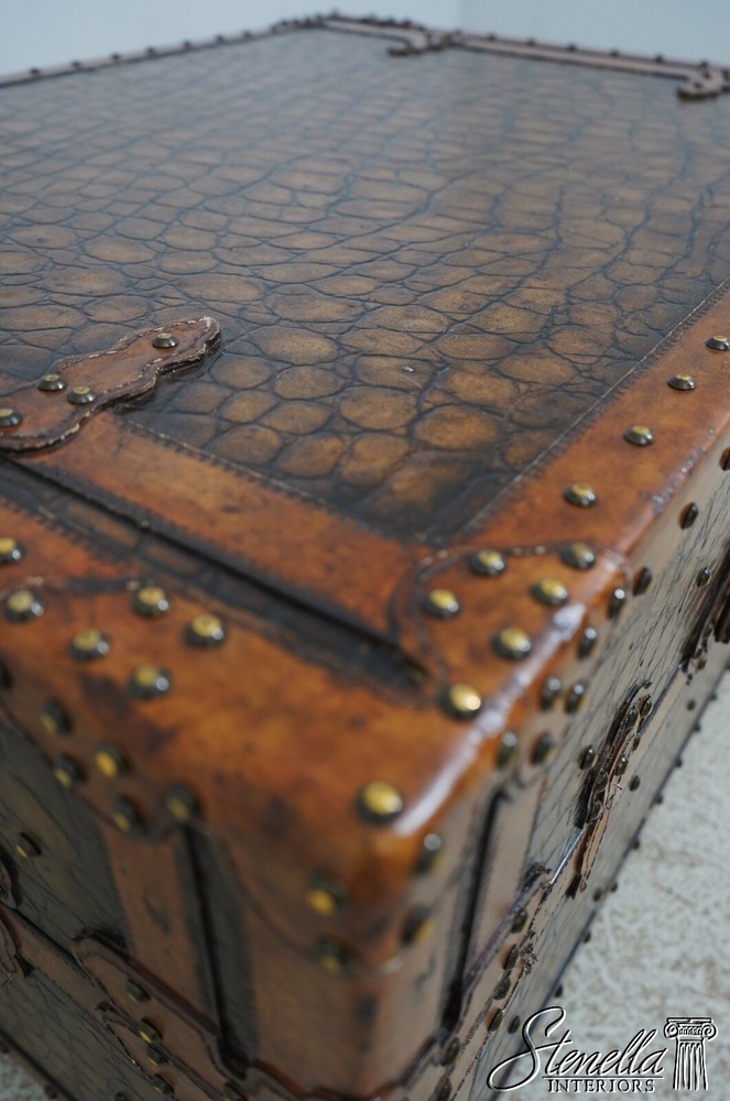 L67479: MAITLAND SMITH Gator Pattern Leather Storage Trunk
