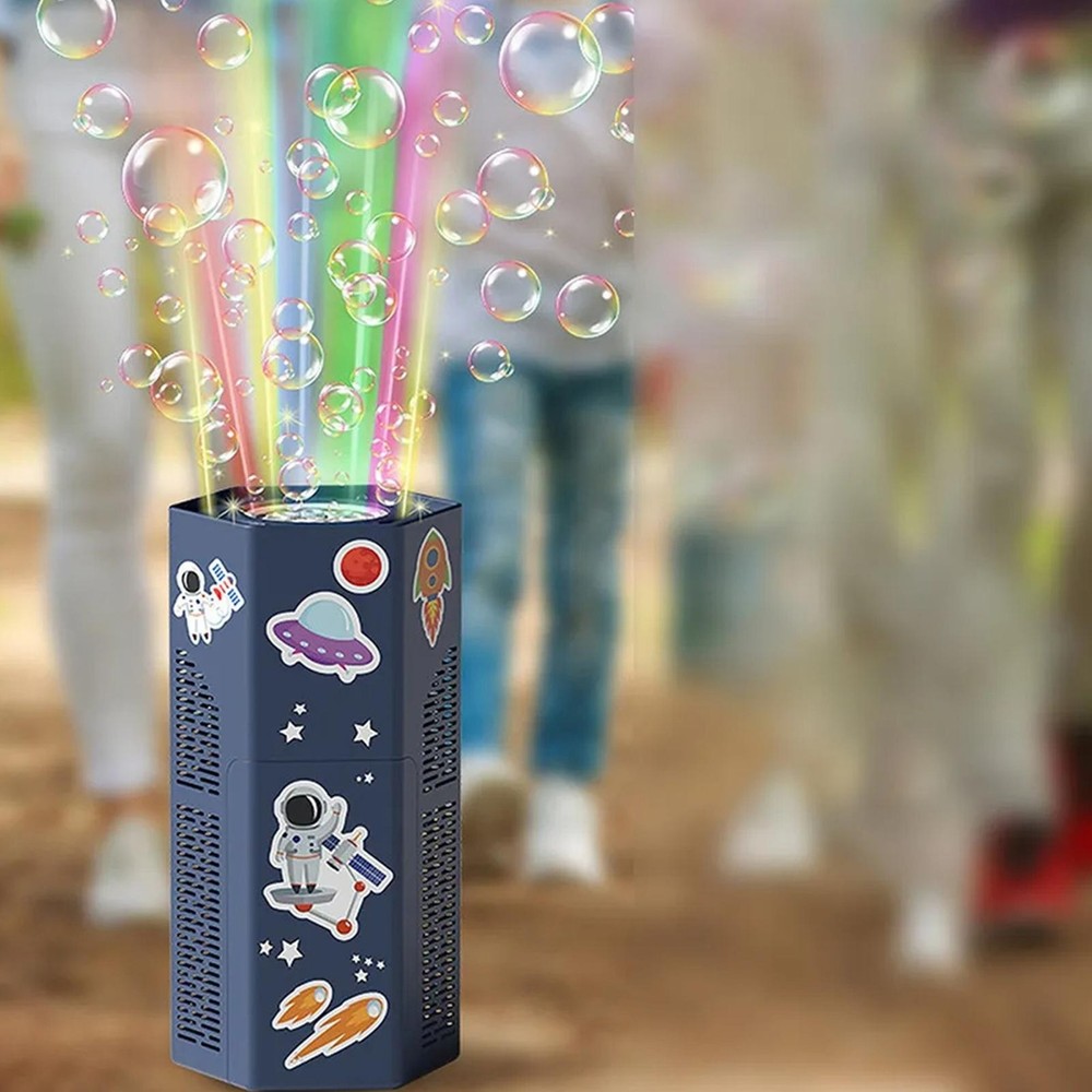 Firework Bubble Machine 12 Holes Automatic Blowing Toy With Astronaut Stickers