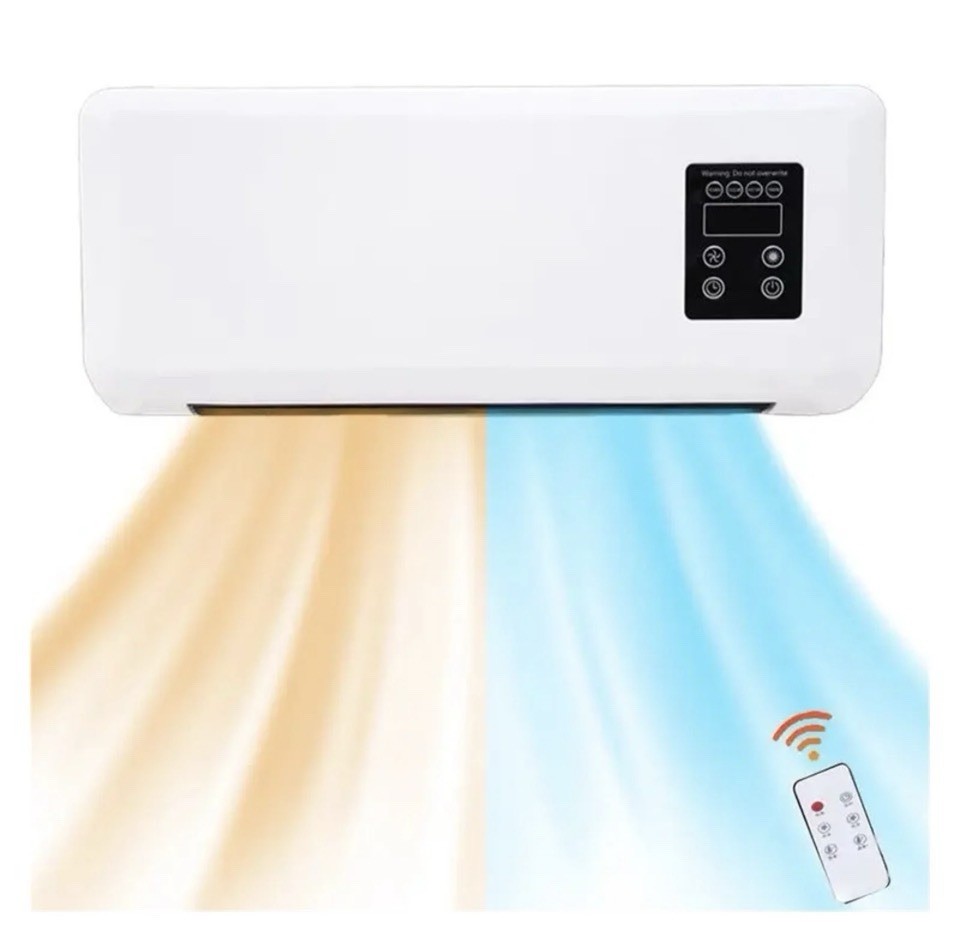 Wall-Mounted White Air Conditioner Heating & Cooling Remote Control Digital