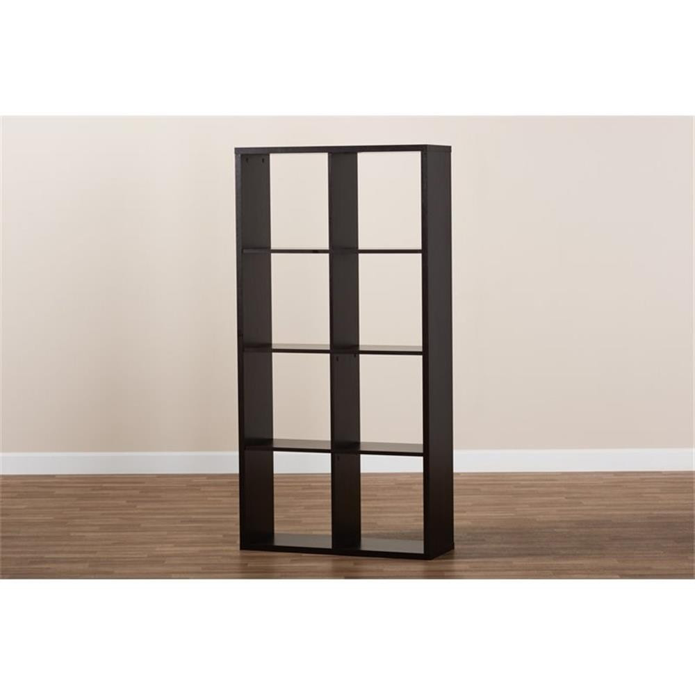 Baxton Studio Janne Dark Brown Finished 8-Cube Storage Shelf