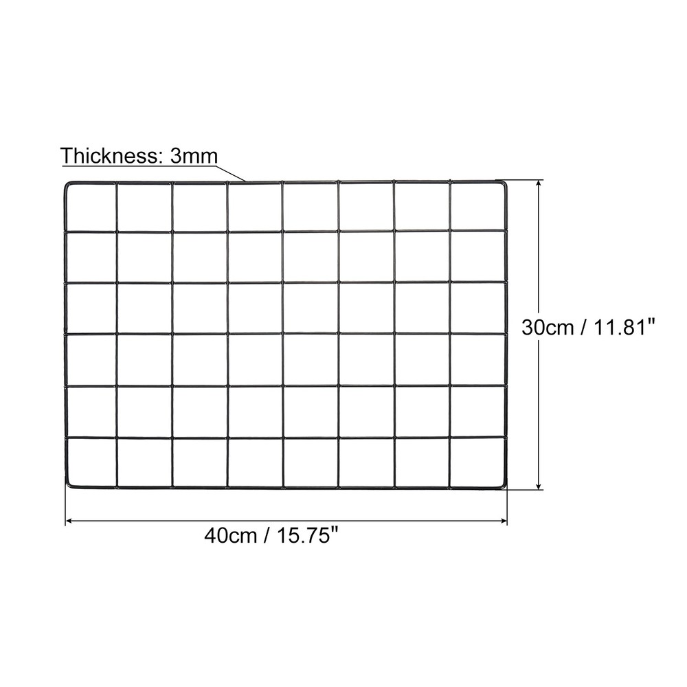 16" x 12" Wire Grid Panel Wall Grid Decorative Board Photo Display Black