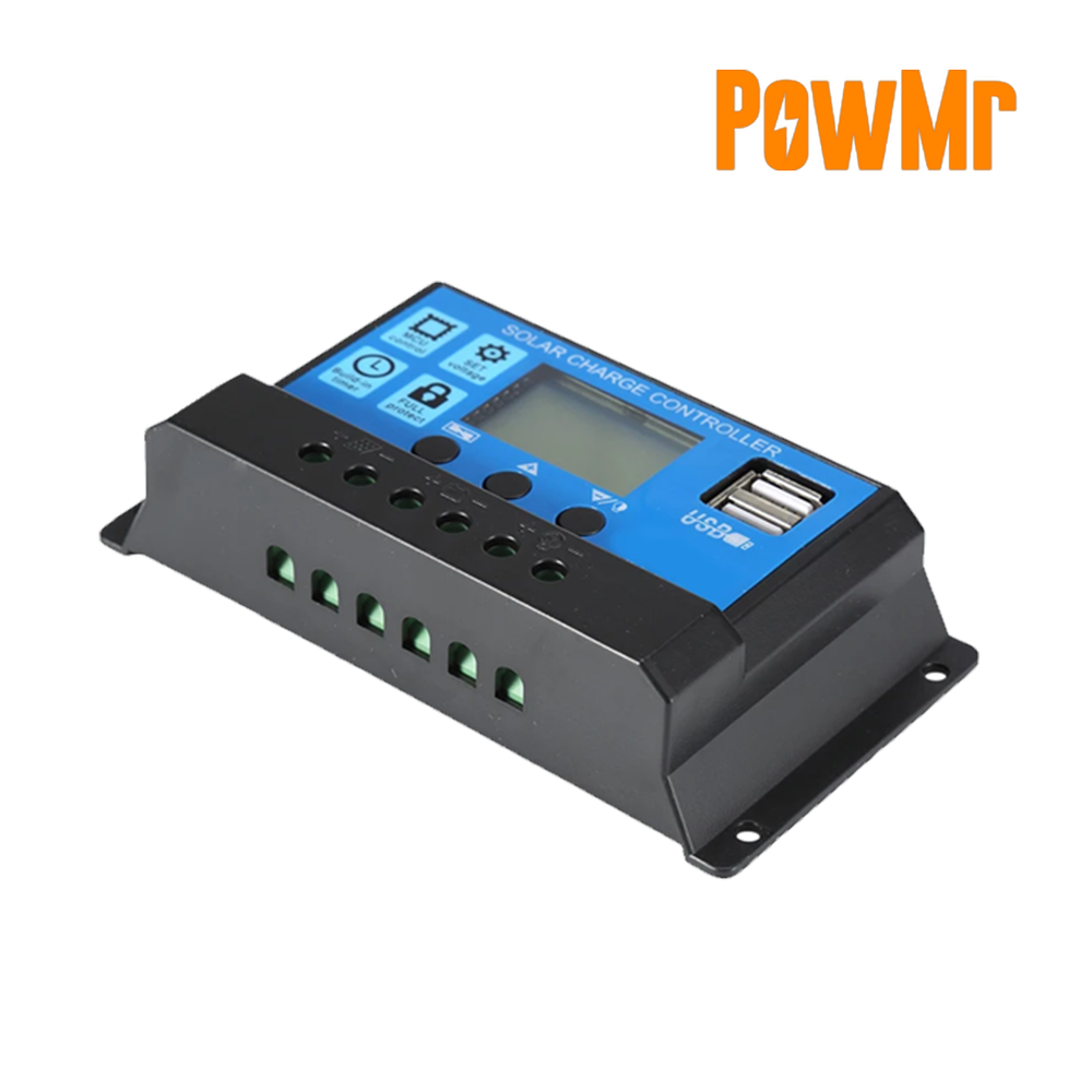30A Solar Panel Battery Charge Controller 12V/24V LCD Regulator Auto Dual USB US