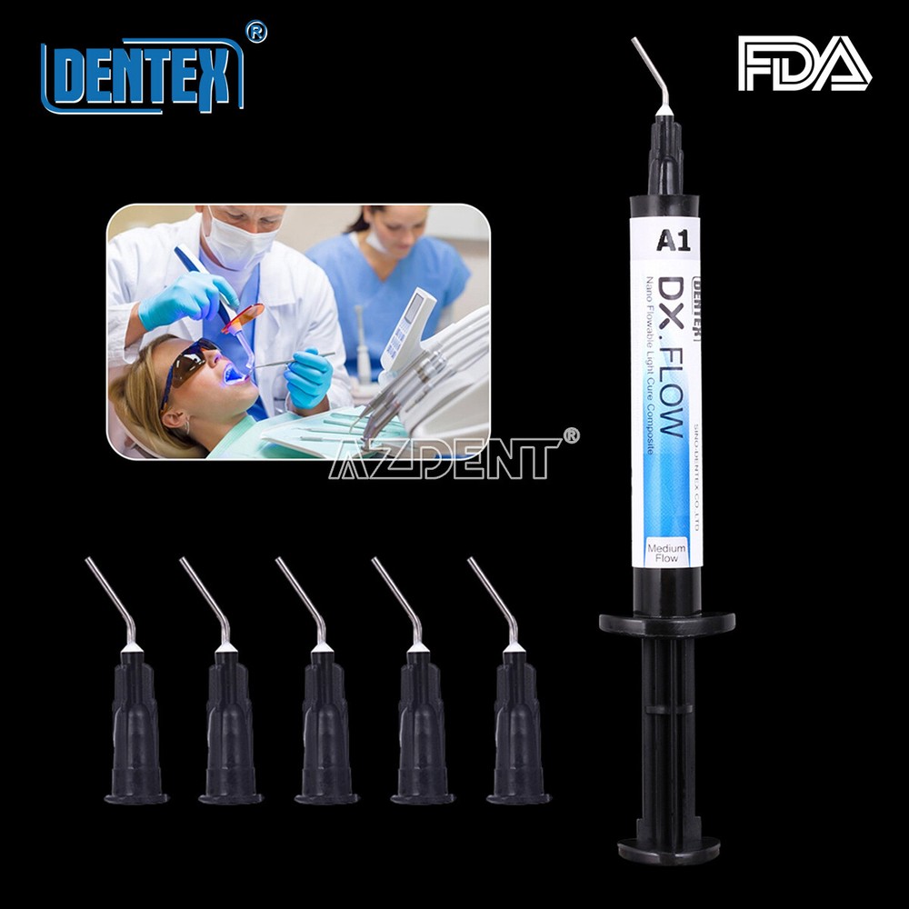 DENTEX DX.FLOW Dental Flowable Light Cure Composite Resin 3g/Kit Medium Flow