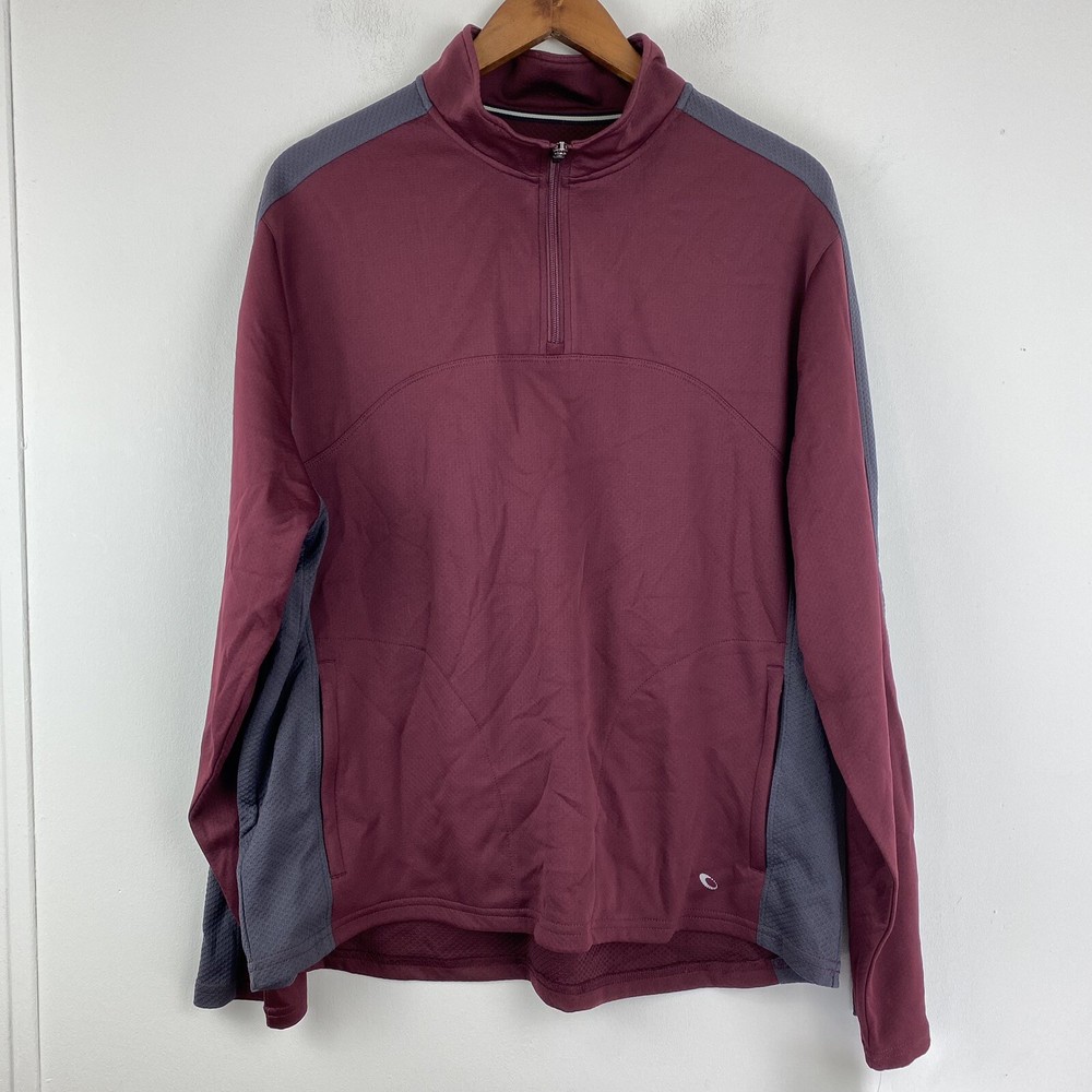 Tek Gear size Large Men’s Berkley Red 1/4 Zip Athletic Pullover Jacket NWT