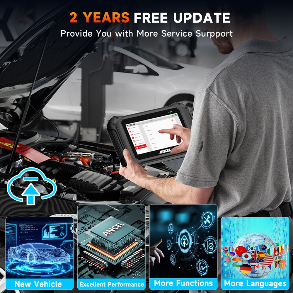 ANCEL V5 BT Full System OBD2 Scanner Bidirectional Car Diagnostic Tool TPMS ABS
