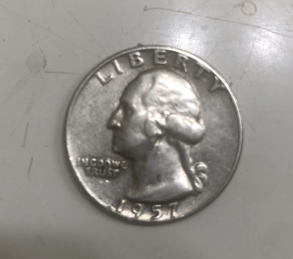 1957-D Washington Silver Quarter Misplaced Mint Mark Error Silver