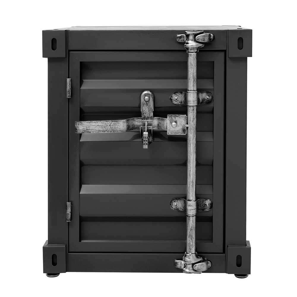 Floorstanding Side Table, Industrial Style Container Cabinet, Iron Bedside Table