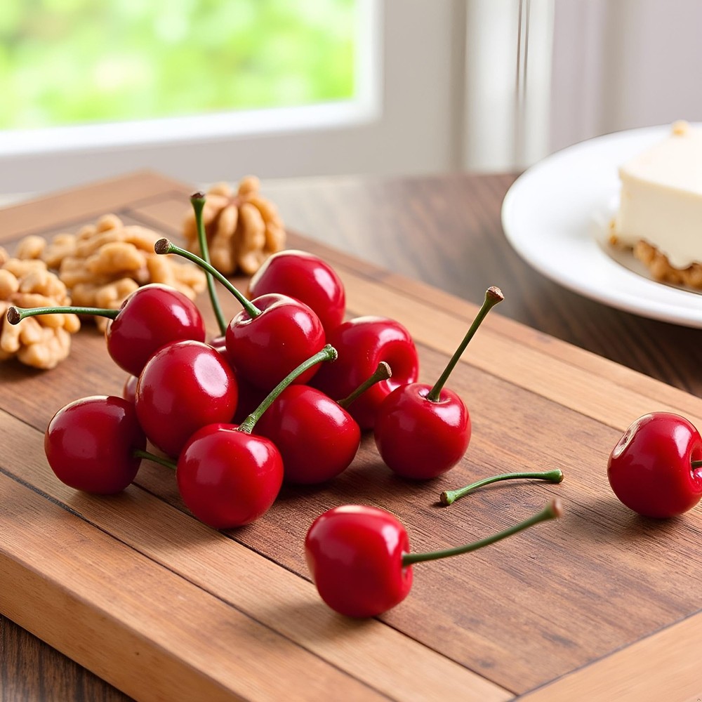 20 Pcs Red Artificial Cherries,Fake Fruit Decor Small, Ref