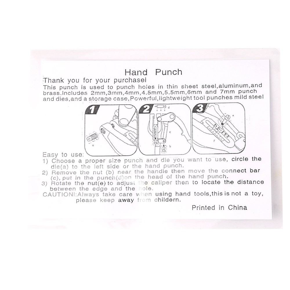 Hand Held Power Punch Sheet Metal Hole Punch Kit Compound Leverage