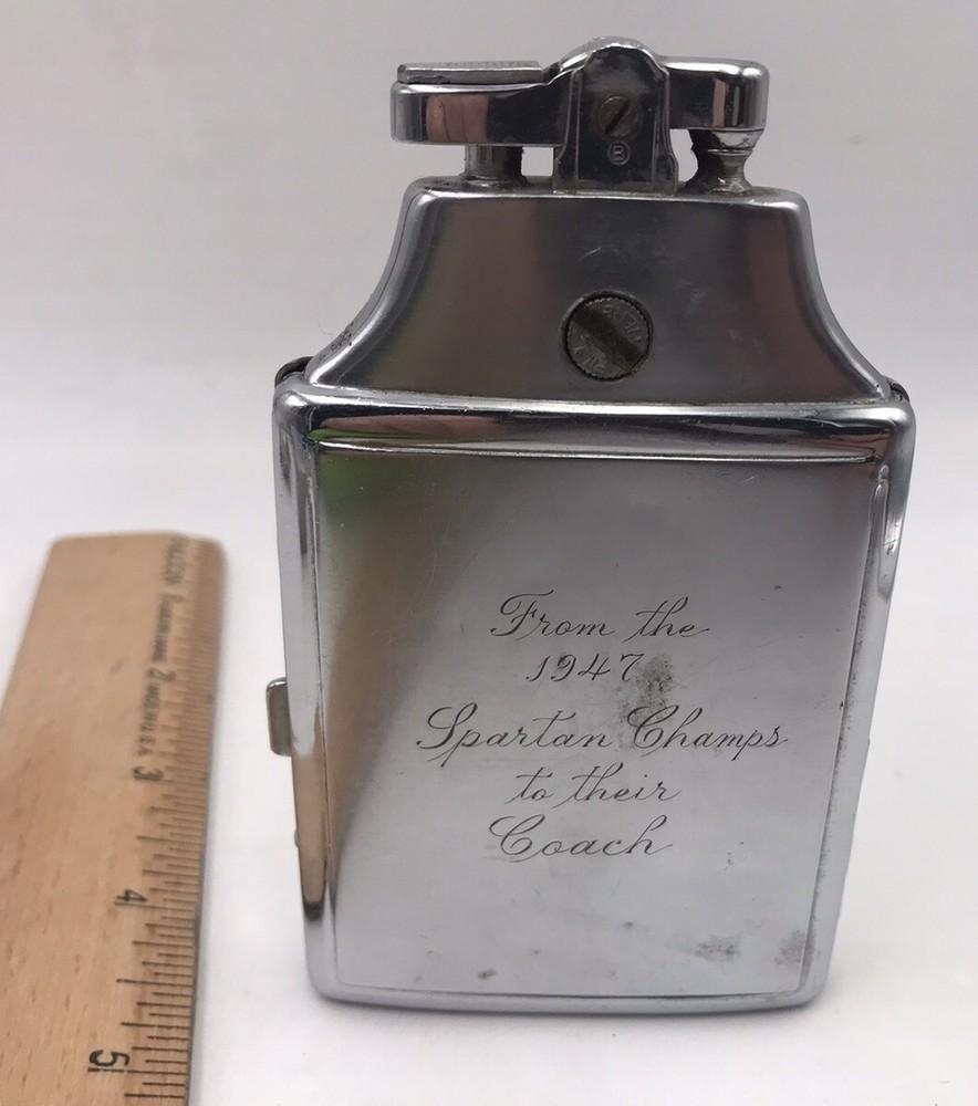 ART DECO RONSON MASTERCASE LIGHTER AND CIGARETTE CASE COMBO Inscribed