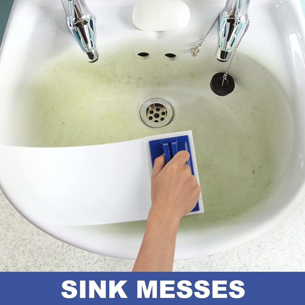 Heavy Duty Bath Scrubber with Replaceable Non-Scratch Pads - Clean & Protect